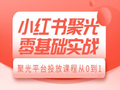 小红书聚光零基础实战，聚光平台投放课程从0到1-男爵娱创[知识付费]