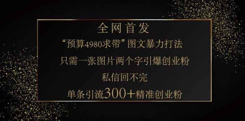 小红书神奇图片引流法，只需一张图，就能单条笔记凭借此方法，轻松引流 300 + 精准创业粉-男爵娱创[知识付费]