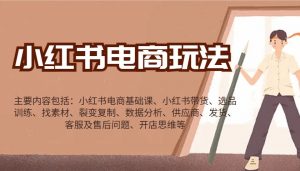 小红书电商玩法：带货/选品/找素材/裂变/数据分析/供应商/发货/售后/开店思维等-男爵娱创[知识付费]