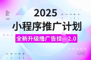 2025小程序推广计划，全新升级撸广告挂JI2.0玩法，日入多张，小白可做【揭秘】-男爵娱创[知识付费]