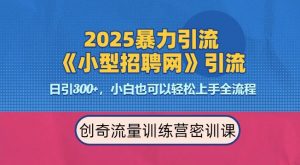 2025最新暴力引流方法，招聘平台一天引流300+，日变现多张，专业人士力荐-男爵娱创[知识付费]