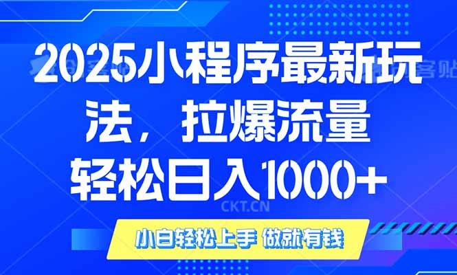 2025年小程序最新玩法，流量直接拉爆，单日稳定变现1000+-男爵娱创[知识付费]