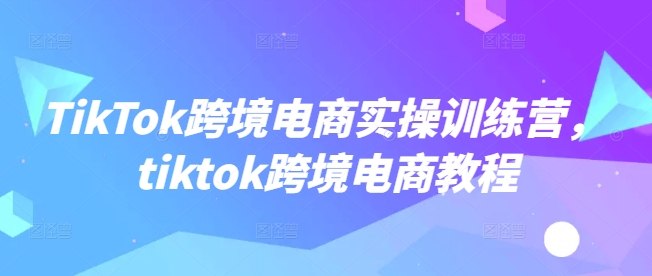 TikTok跨境电商实操训练营，tiktok跨境电商教程-男爵娱创[知识付费]