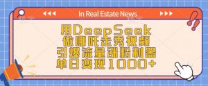 用DeepSeek做哪吒走秀视频，引爆流量涨粉利器，单日变现1k-男爵娱创[知识付费]