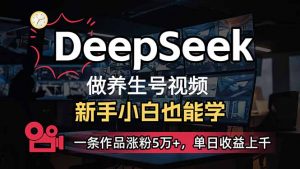 小白用DeepSeek做养生号，一条作品涨粉5万+，单日收益上千-男爵娱创[知识付费]