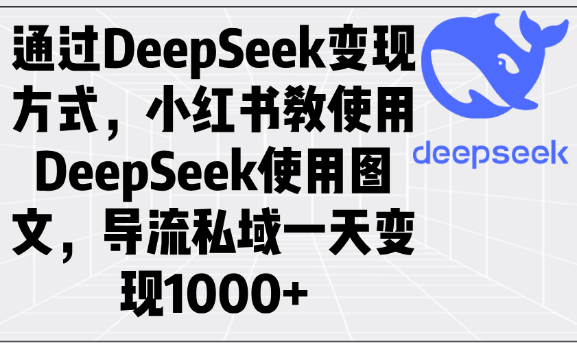 通过DeepSeek变现方式，小红书教使用DeepSeek图文，导流私域一天变现1000+-男爵娱创[知识付费]