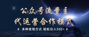 公众号流量主代运营  多种变现方式 轻松日入5张【揭秘】-男爵娱创[知识付费]