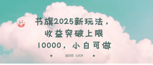书旗2025新玩法，收益突破上限10000，小白可做-男爵娱创[知识付费]
