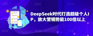 DeepSeek时代打造超级个人IP，放大营销势能100倍以上-男爵娱创[知识付费]