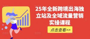 25年全新跨境出海独立站及全域流量营销实操课程，跨境电商独立站TIKTOK全域营销普货特货玩法大全-男爵娱创[知识付费]