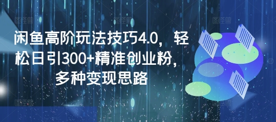闲鱼高阶玩法技巧4.0，轻松日引300+精准创业粉，多种变现思路-男爵娱创[知识付费]