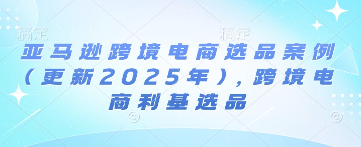 亚马逊跨境电商选品案例(更新2025年3月)，跨境电商利基选品-男爵娱创[知识付费]