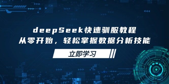 deepSeek快速驯服教程，从零开始，轻松掌握数据分析技能-男爵娱创[知识付费]