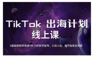 TikTok跨境电商新手起号与运营全攻略，0基础做跨境电商TIKTOK新手起号，小店入驻，操作指南全流程-男爵娱创[知识付费]