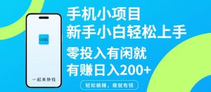 手机小项目新手小白轻松上手零投入有闲就有赚日入200+-男爵娱创[知识付费]