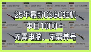 25年最新CSGO挂机系统，单日1000+，无需电脑，无需养号，0基础可上手-男爵娱创[知识付费]