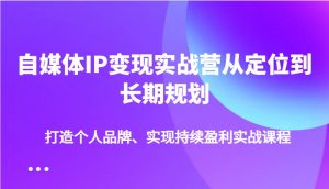 自媒体IP变现实战营从定位到长期规划，打造个人品牌、实现持续盈利实战课程-男爵娱创[知识付费]