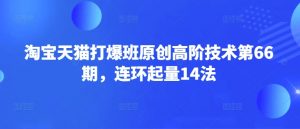 淘宝天猫打爆班原创高阶技术第66期，连环起量14法-男爵娱创[知识付费]