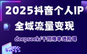 2025抖音个人IP全域流量变现进阶课，deepseek千川爆单进阶课-男爵娱创[知识付费]