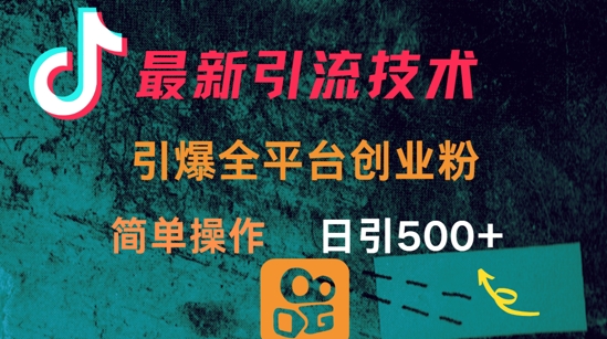 最新引流方法，引爆全平台的一个创业粉，简单操作日引300+-男爵娱创[知识付费]