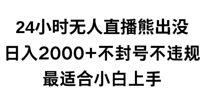 快手24小时无人直播熊出没，不封直播间，不违规，日入2000+，最适合小白上手，保姆式教学【揭秘】-男爵娱创[知识付费]