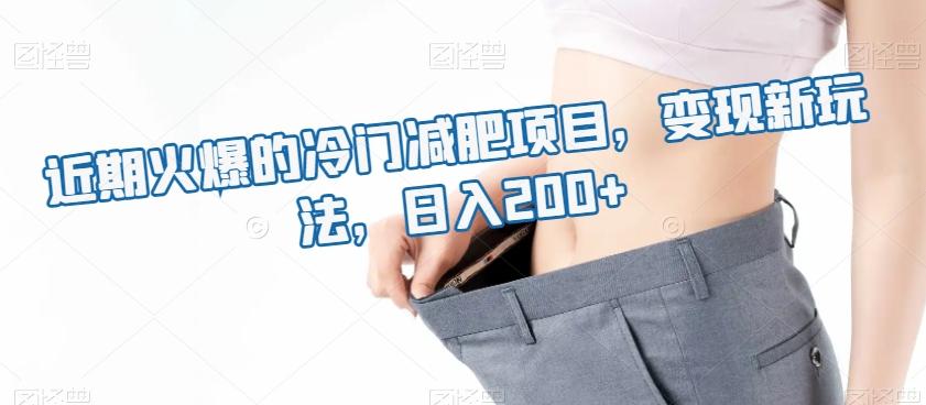 近期火爆的冷门减肥项目，变现新玩法，日入200+-男爵娱创[知识付费]