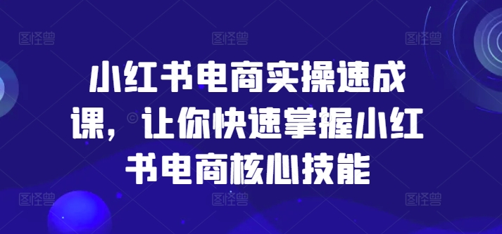 小红书电商实操速成课，让你快速掌握小红书电商核心技能-男爵娱创[知识付费]