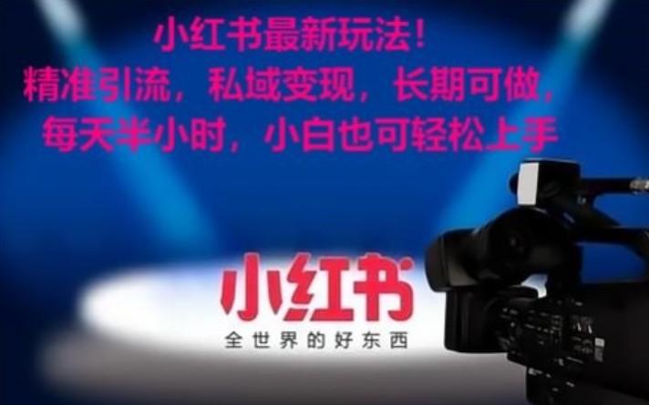 小红书最新玩法！精准引流，私域变现，长期可做，每天半小时，小白也可轻松上手-男爵娱创[知识付费]