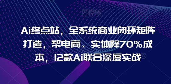 Ai终点站，全系统商业闭环矩阵打造，帮电商、实体降70%成本，12款Ai联合深度实战【0906更新】-男爵娱创[知识付费]