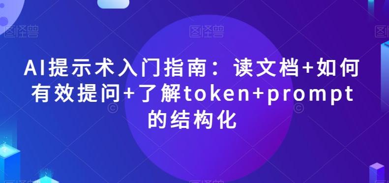 AI提示术入门指南：读文档+如何有效提问+了解token+prompt的结构化【揭秘】-男爵娱创[知识付费]