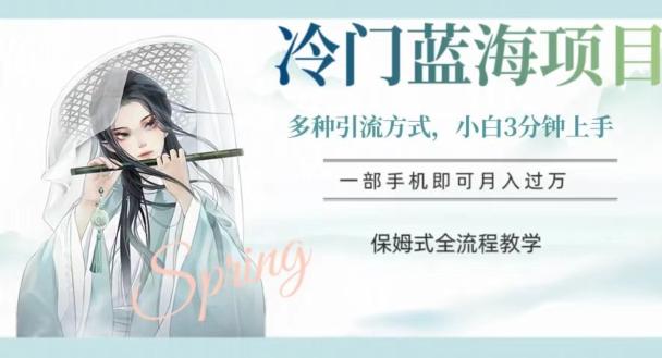 冷门蓝海项目，操作简单，小白3分钟上手，多种引流方式，保姆式全流程教学【揭秘】-男爵娱创[知识付费]