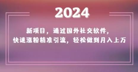 2024新项目，通过国外社交软件，快速涨粉精准引流，轻松做到月入上万【揭秘】-男爵娱创[知识付费]
