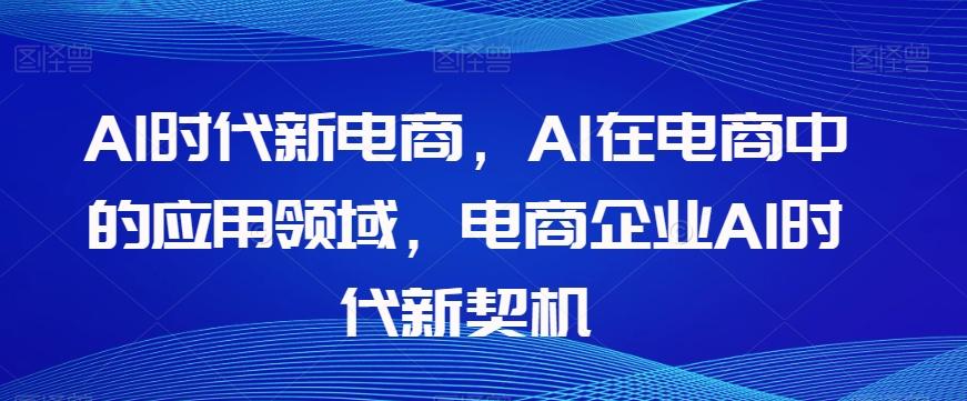 Al时代新电商，Al在电商中的应用领域，电商企业AI时代新契机-男爵娱创[知识付费]