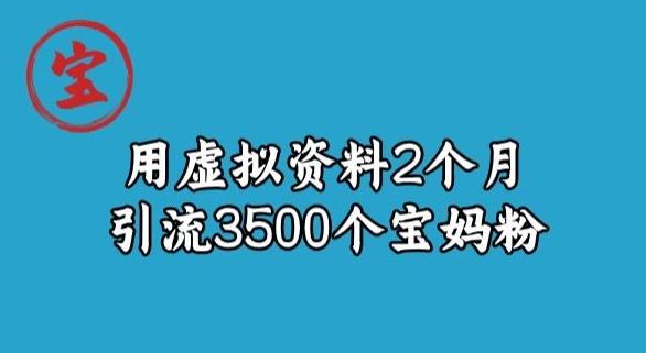 宝哥虚拟资料项目，2个月引流3500个宝妈粉-男爵娱创[知识付费]