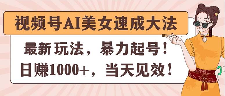 视频号AI美女速成大法，暴力起号，日赚1000+，当天见效-男爵娱创[知识付费]