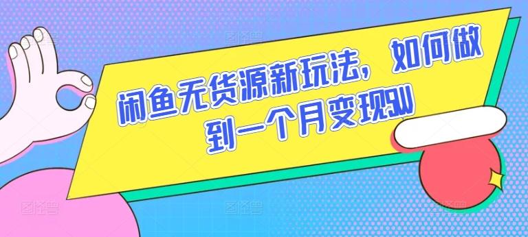 闲鱼无货源新玩法，如何做到一个月变现5W【揭秘】-男爵娱创[知识付费]