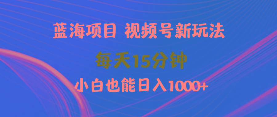 (9813期)蓝海项目视频号新玩法 每天15分钟 小白也能日入1000+-男爵娱创[知识付费]