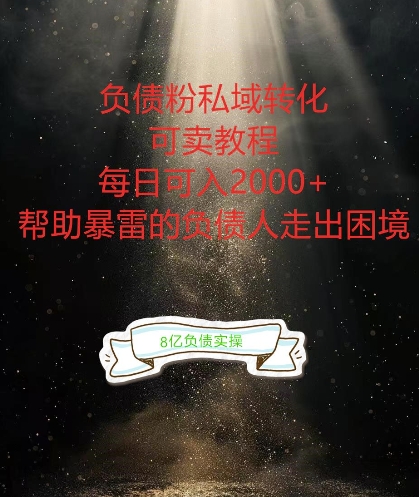 负债粉掘金计划，帮助负债者解决问题，债务规划，债务重组，最好的变现方式【揭秘】-男爵娱创[知识付费]