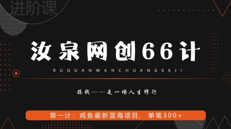 汝泉网创66计之第1计：闲鱼长期稳定项目，单笔变现300+-男爵娱创[知识付费]
