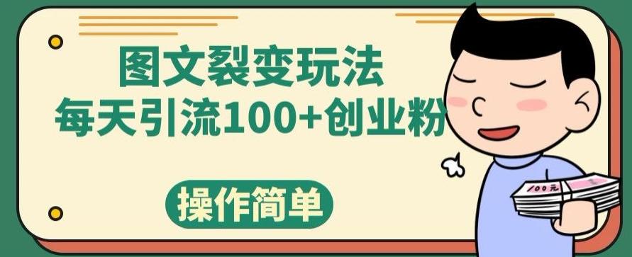 图文裂变玩法，每天引流100+创业粉，操作简单-男爵娱创[知识付费]