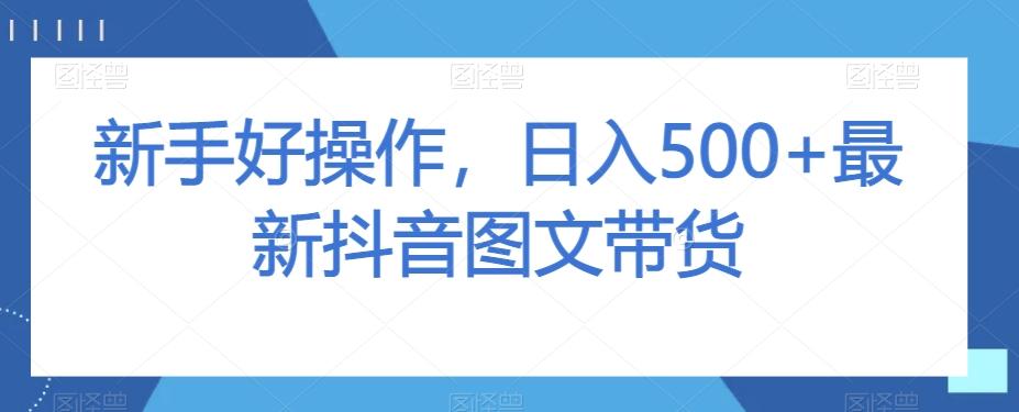 新手好操作，日入500+最新抖音图文带货【揭秘】-男爵娱创[知识付费]