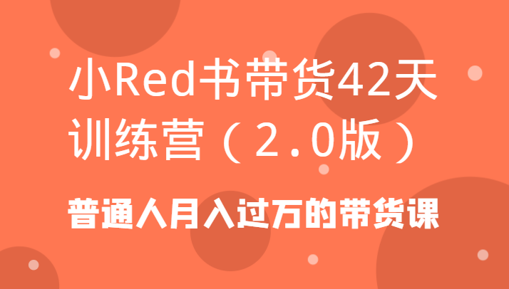 小Red书带货42天训练营(2.0版)普通人月入过万的带货课-男爵娱创[知识付费]