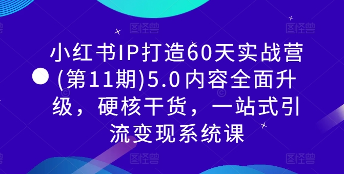 小红书IP打造60天实战营(第11期)5.0​内容全面升级，硬核干货，一站式引流变现系统课-男爵娱创[知识付费]