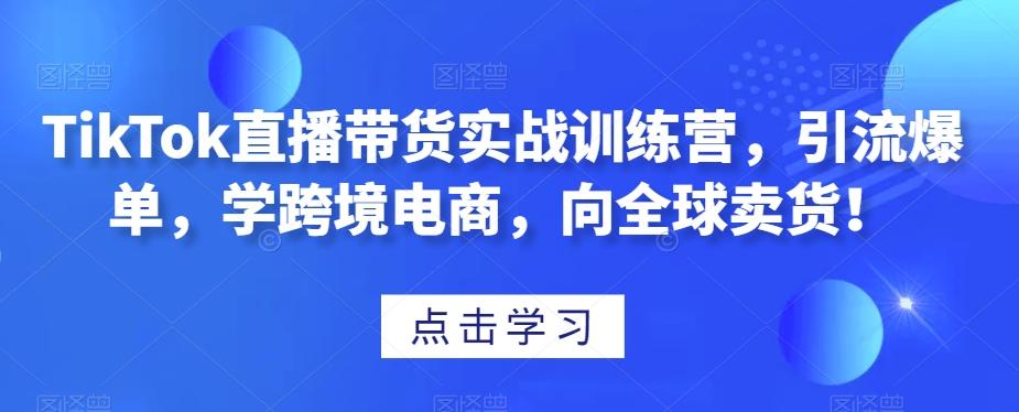 TikTok直播带货实战训练营，引流爆单，学跨境电商，向全球卖货！-男爵娱创[知识付费]