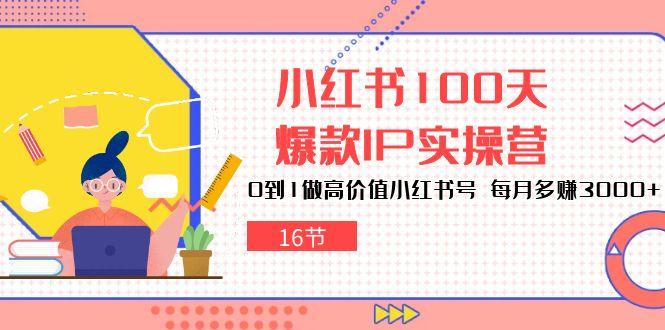 小红书100天-爆款IP实操营，0到1做高价值小红书号 每月多赚3000+(16节-男爵娱创[知识付费]