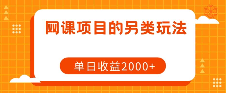 网课项目的另类玩法，单日收益2000+【揭秘】-男爵娱创[知识付费]