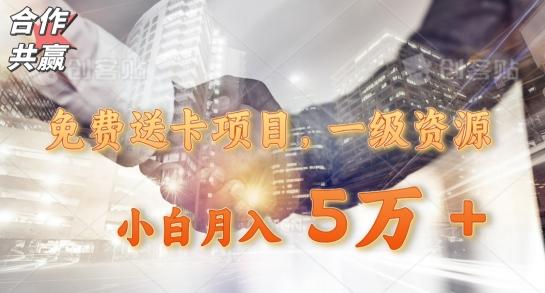 免费送卡项目，一级资源，小白月入5万+-男爵娱创[知识付费]