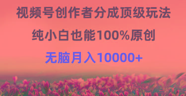 (9608期)视频号创作者分成顶级玩法，纯小白也能100%原创，无脑月入10000+-男爵娱创[知识付费]