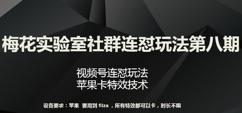 梅花实验室社群连怼玩法第八期，视频号连怼玩法 苹果卡特效技术【揭秘】-男爵娱创[知识付费]