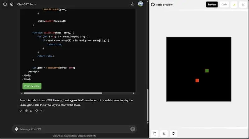 ChatGPT Code Preview｜AI编程预览工具-男爵娱创[知识付费]
